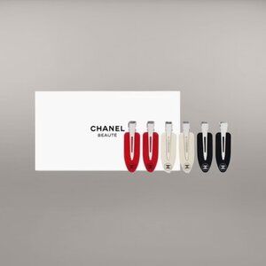 CHANEL BEAUTY Set of 3 Hair Clips, Gift with Purchase, Red Black Cream